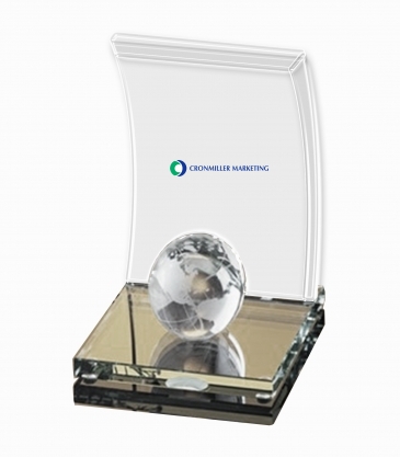 Arched Crystal Globe Award (Medium)