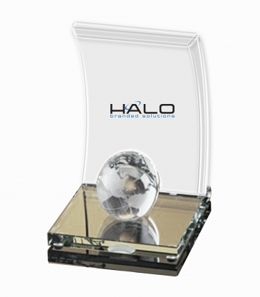 Arched Crystal Globe Award (Medium)