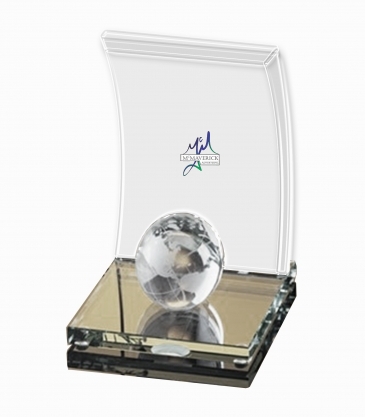 Arched Crystal Globe Award (Medium)