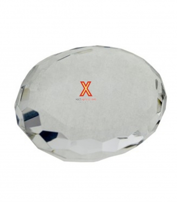 Oval Optical Gem Cut Paperweight