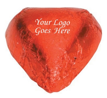 Imprinted Chocolate Foiled Hearts