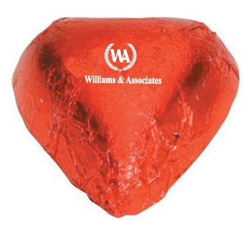 Imprinted Chocolate Foiled Hearts