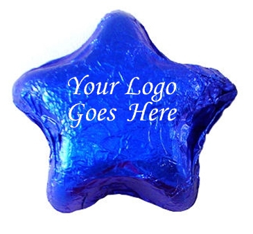 Imprinted Chocolate Foiled Stars