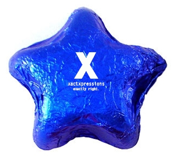 Imprinted Chocolate Foiled Stars
