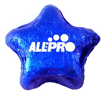 Imprinted Chocolate Foiled Stars
