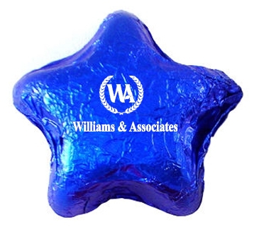 Imprinted Chocolate Foiled Stars
