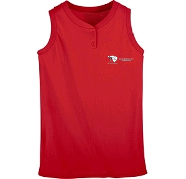 Girls Sleeveless Two-Button Softball Jersey