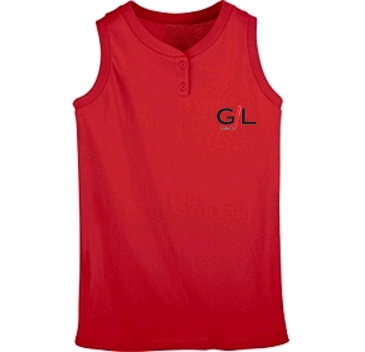 Girls Sleeveless Two-Button Softball Jersey