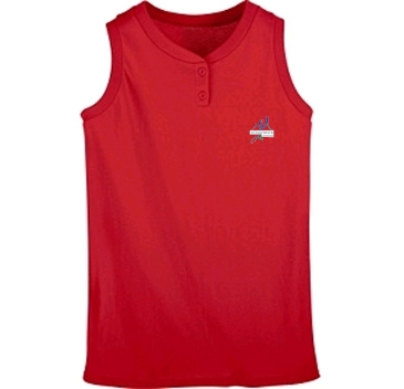 Girls Sleeveless Two-Button Softball Jersey