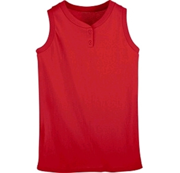 Ladies Sleeveless Two Button Softball Jersey