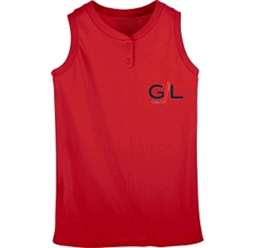 Ladies Sleeveless Two Button Softball Jersey