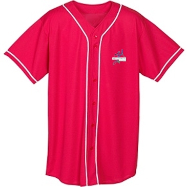 Wicking Mesh Button Front Jersey With Braid Trim