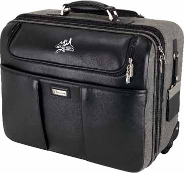 Palermo Brown Napa Leather/Canvas Trolley Case