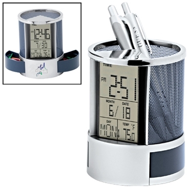 Calendar Alarm Clock Pen Holder