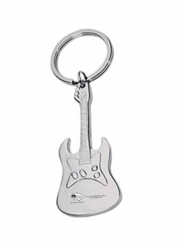 Metal Guitar Shape Keychain