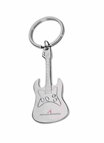 Metal Guitar Shape Keychain