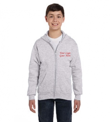 Hanes Youth EcoSmart® Full-Zip Hooded Sweatshirt