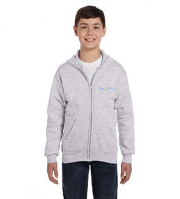 Hanes Youth EcoSmart® Full-Zip Hooded Sweatshirt