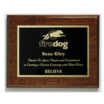 Aberdeen Walnut Plaque 7" x 9" with Lasered Plate