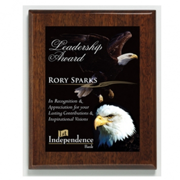 Aberdeen Walnut Plaque 7" x 9" with Sublimated Plate