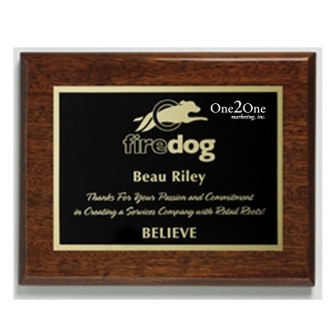 Aberdeen Walnut Plaque 8" x 10" with Lasered Plate