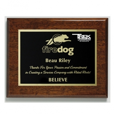 Aberdeen Walnut Plaque 8" x 10" with Lasered Plate