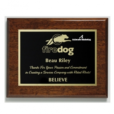 Aberdeen Walnut Plaque 8" x 10" with Lasered Plate