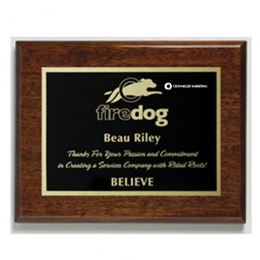 Aberdeen Walnut Plaque 8" x 10" with Lasered Plate