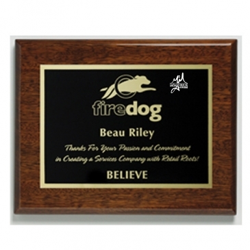 Aberdeen Walnut Plaque 8" x 10" with Lasered Plate
