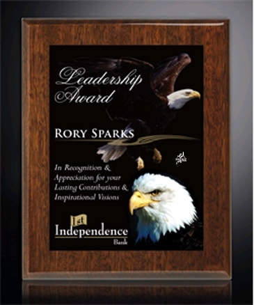 Aberdeen Walnut Plaque 8" x 10" with Sublimated Plate