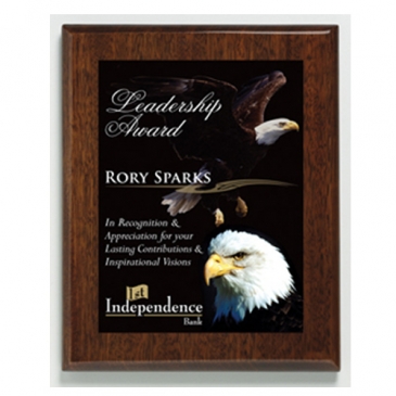 Aberdeen Walnut Plaque 9" x 12" with Sublimated Plate