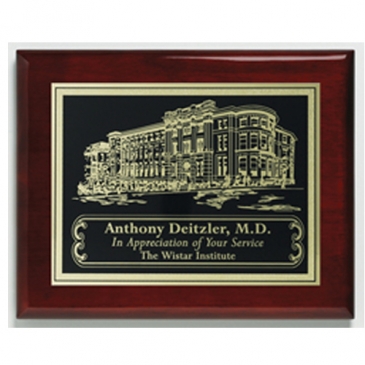 Aberdeen Rosewood Plaque 7" x 9" with Lasered Plate