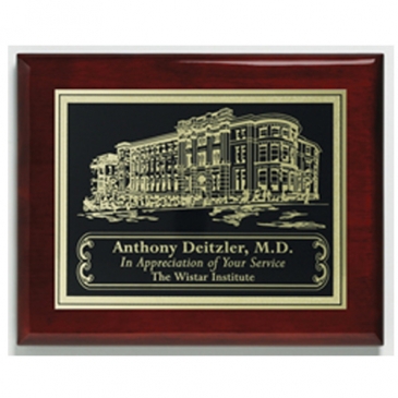 Aberdeen Rosewood Plaque 8" x 10" with Lasered Plate