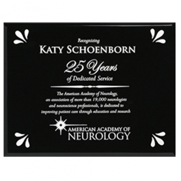 Aberdeen Black Laser Plaque 7" x 9"
