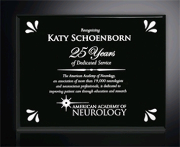 Aberdeen Black Laser Plaque 9" x 12"