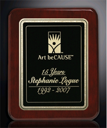 Champlain Rosewood Plaque 7" x 9" with Lasered Plate
