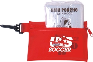 Rain Poncho In Zipper Tote