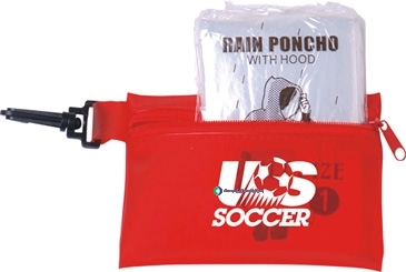 Rain Poncho In Zipper Tote