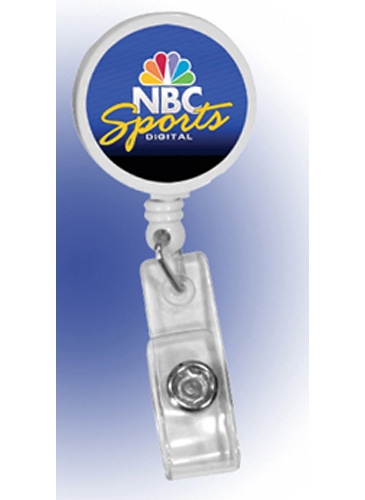 Round Badge Holder W/Alligator Clip, Full Color Digital