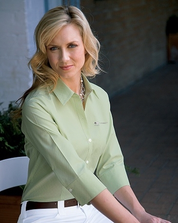 Ladies' 3/4 Length Sleeve Lattice Woven Shirt