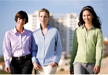 Jockey Ladies` Reverse Banker`s Stripe Pima Poplin