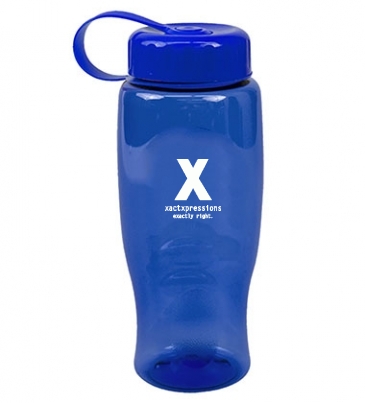 Poly-Pure -27oz. Transparent Bottle -Tethered Lid