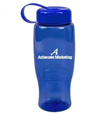 Poly-Pure -27oz. Transparent Bottle -Tethered Lid