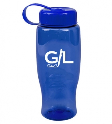 Poly-Pure -27oz. Transparent Bottle -Tethered Lid