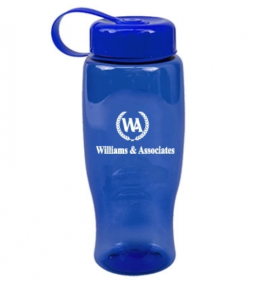 Poly-Pure -27oz. Transparent Bottle -Tethered Lid