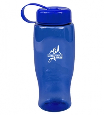 Poly-Pure -27oz. Transparent Bottle -Tethered Lid
