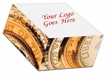 4" X 4" Adhesive Notepad - Large Half Cube