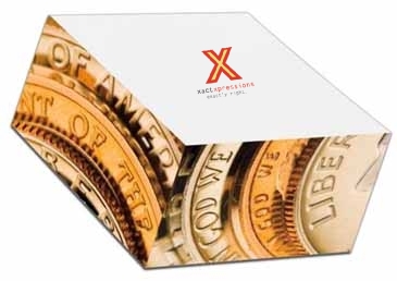 4" X 4" Adhesive Notepad - Large Half Cube