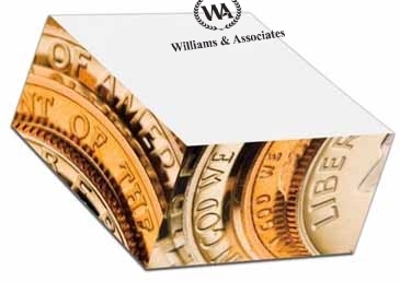 4" X 4" Adhesive Notepad - Large Half Cube