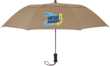 44" Arc Telescopic Folding Wood Handle Umbrella